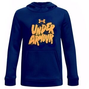 Under Armour navy blue graphic fleece hoodie, size large. New